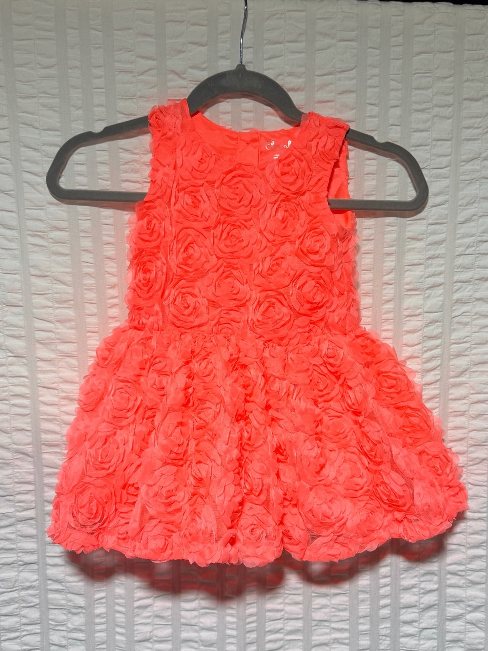 Cherokee 4T Coral Rose Applique Party Dress